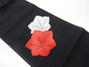 紗紬紙布紅葉模様織出し名古屋帯
